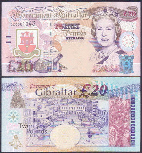 2004 Gibraltar 20 Pounds (Unc)